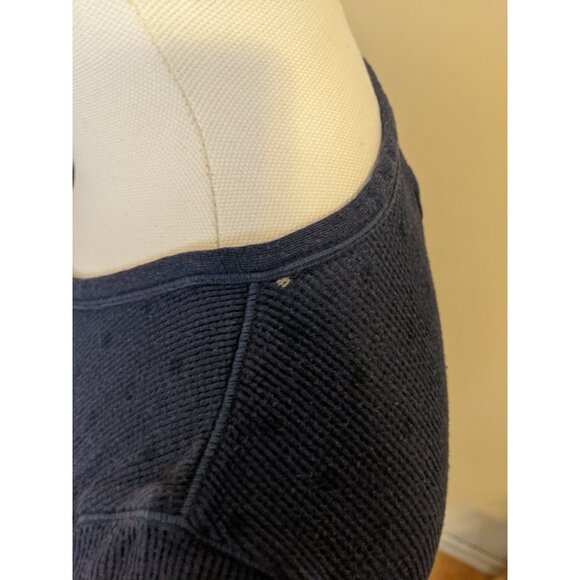 Y2K American Eagle Waffle Knit Henley Top Embroidered Polka Dot Bella Swan Sz S - Picture 8 of 11